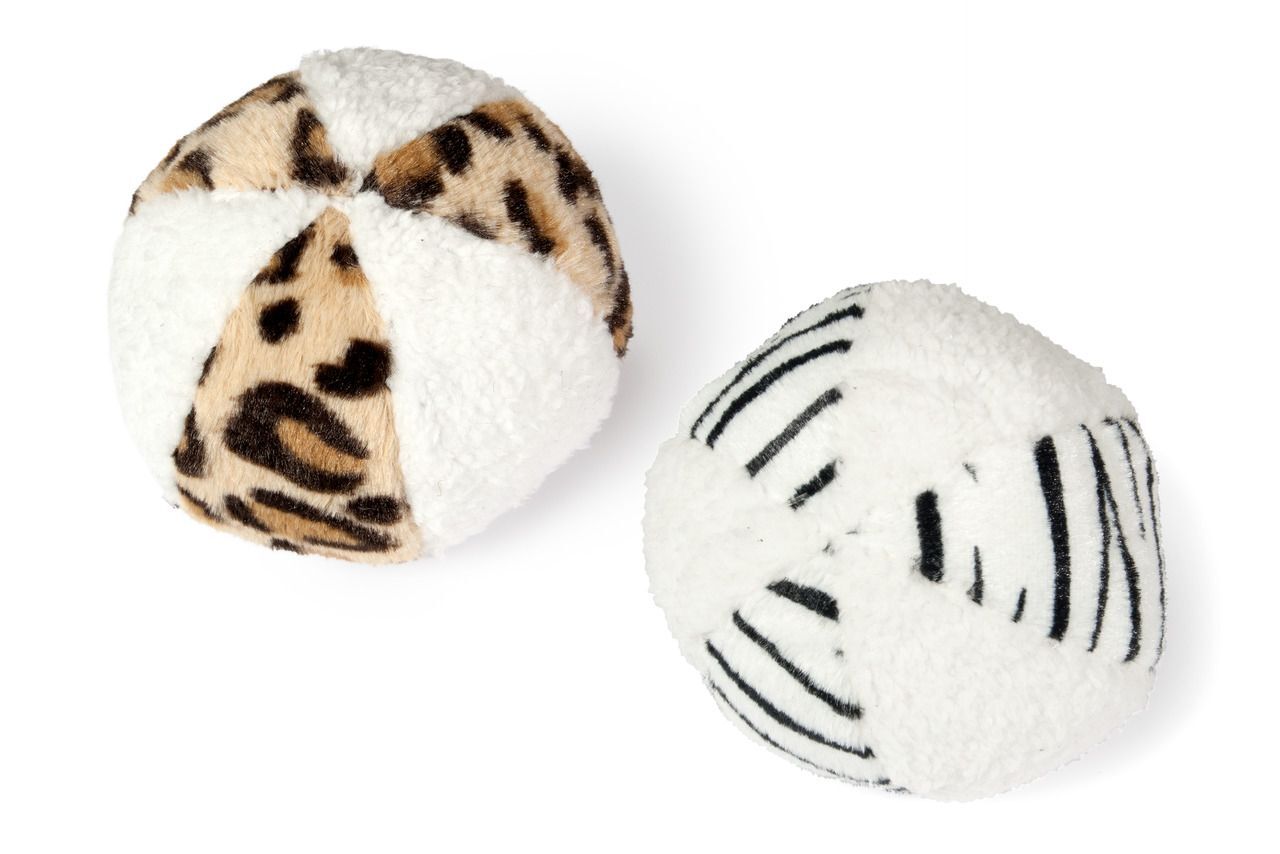 Karlie Kahverengi-Beyaz Peluş Desenli Top 11 Cm