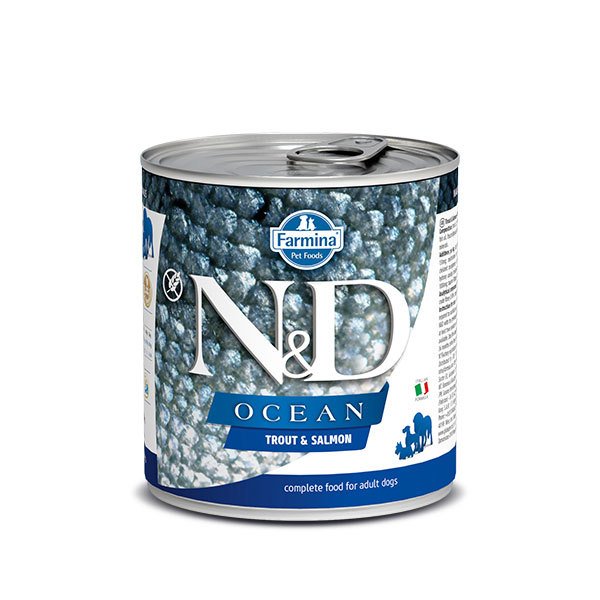 N-D Ocean Alabalık Somon Balıklı Yetişkin Köpek Konservesi 285 Gr