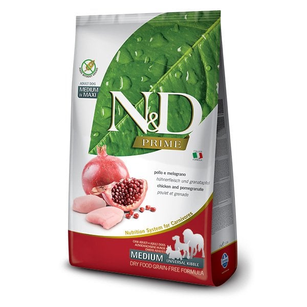 N-D Tahılsız Medium Maxi Tavuk Nar Yetişkin Köpek Maması 2,5 Kg
