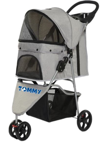 Tommy Evcil Hayvan Arabası Gri 81 x 45.5 x 101 cm Max 15 kg