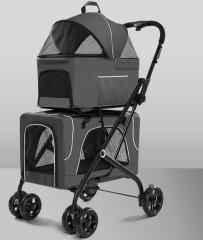 Tommy Çift Katlı Evcil Hayvan Arabası Gri 66 x 50 x 98 cm Max 30 kg