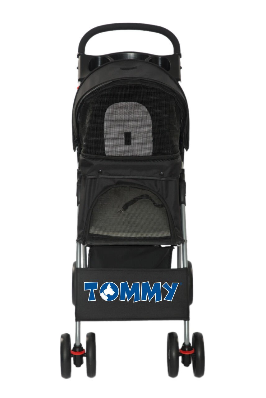 Tommy Evcil Hayvan Arabası Siyah 80.5 x 45.5 x 101 Max 15 kg