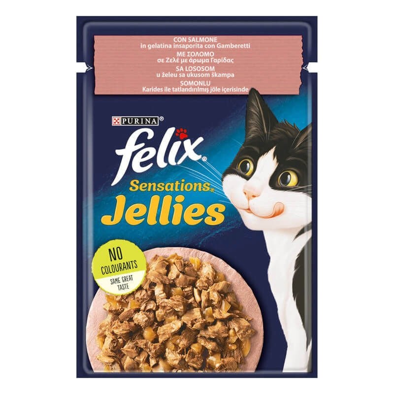 Felix Sensations Somonlu Ve Karidesli Yaş Kedi Maması 85 gr