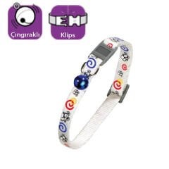 Karlie Beyaz Çıngıraklı Kedi Tasması 30 Cm