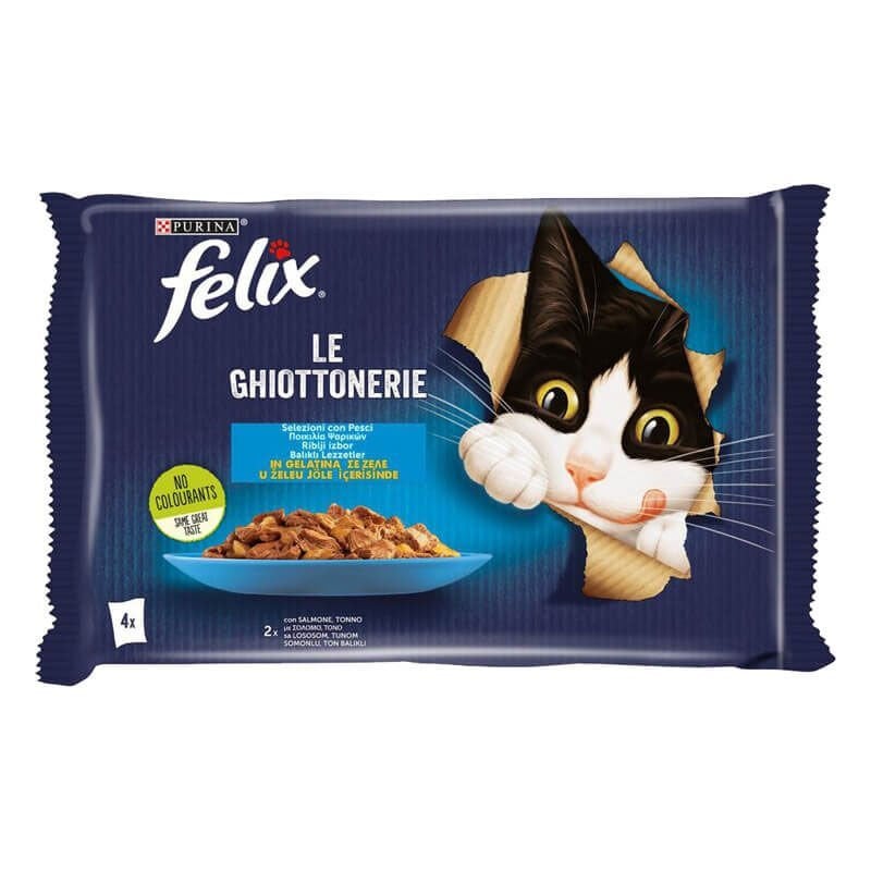 Felix Somonlu Ve Ton Balıklı Yaş Kedi Maması 85 gr x 4 al 3 Öde
