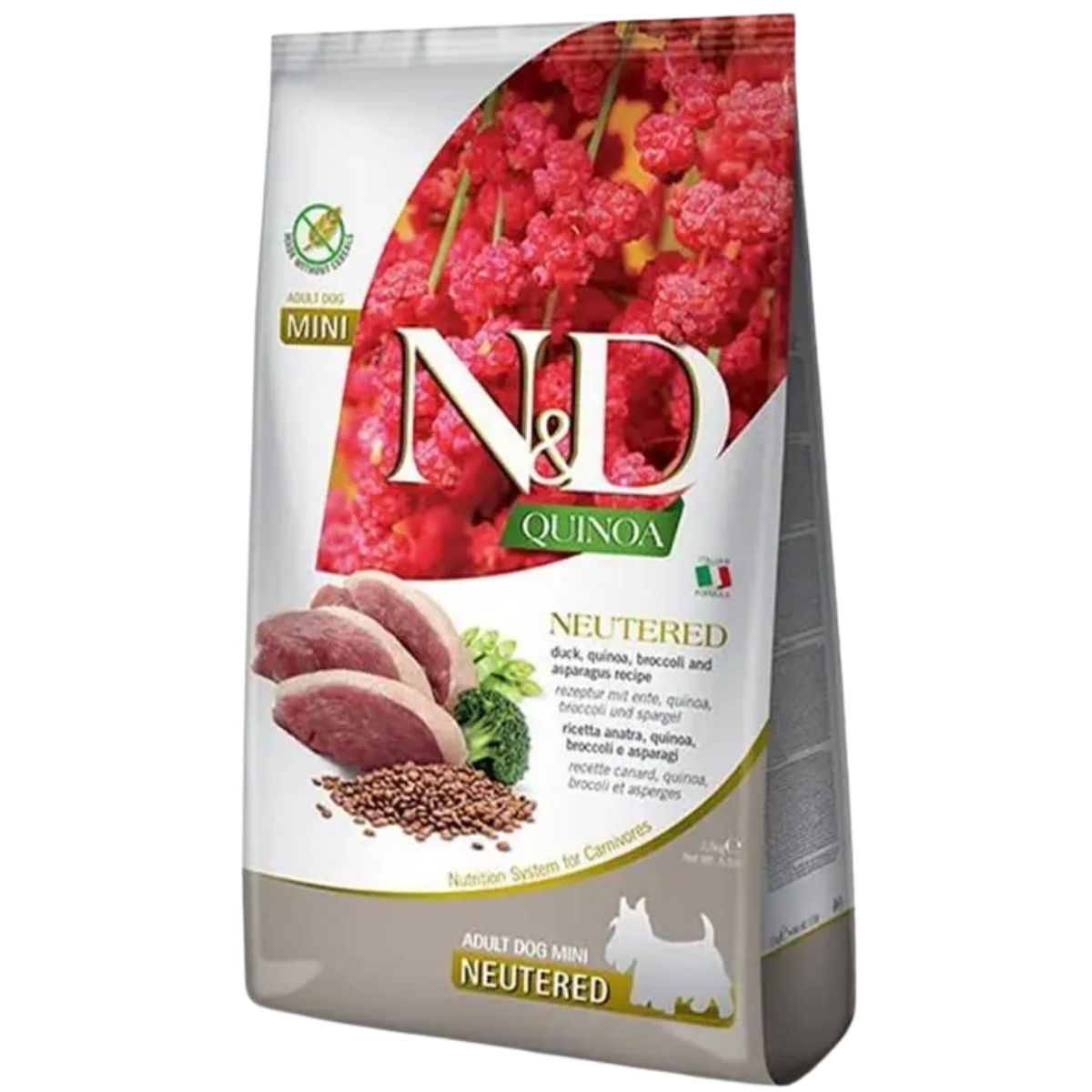 ND Kinoa Ördek Brokoli Kuşkonmaz Kısırlaştırılmış Tahılsız Köpek Maması 2,5 Kg