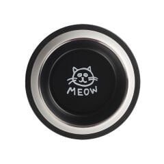 Oripet Kedi Desenli Çelik Mama Kabı 8 Oz 12 cm