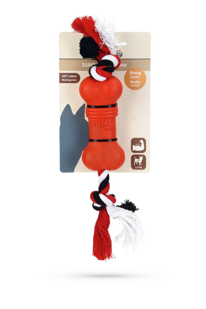 Beeztees Sumo Mini Fit Bone Dog Toy Rubber Red Köpek Oyuncağı