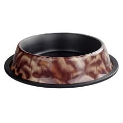 Oripet Leopar Desenli Çelik Mama Kabı 24 Oz 17 cm
