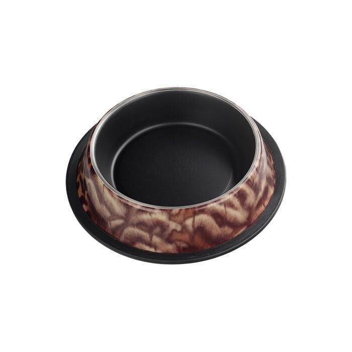 Oripet Leopar Desenli Çelik Mama Kabı 8 Oz 12 cm