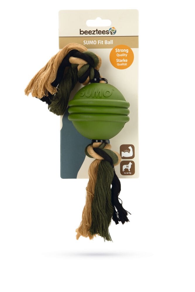 Beeztees Sumo Fit Ball Diş İpli Köpek Oyuncağı Green 31.8×7.9×7.9 cm