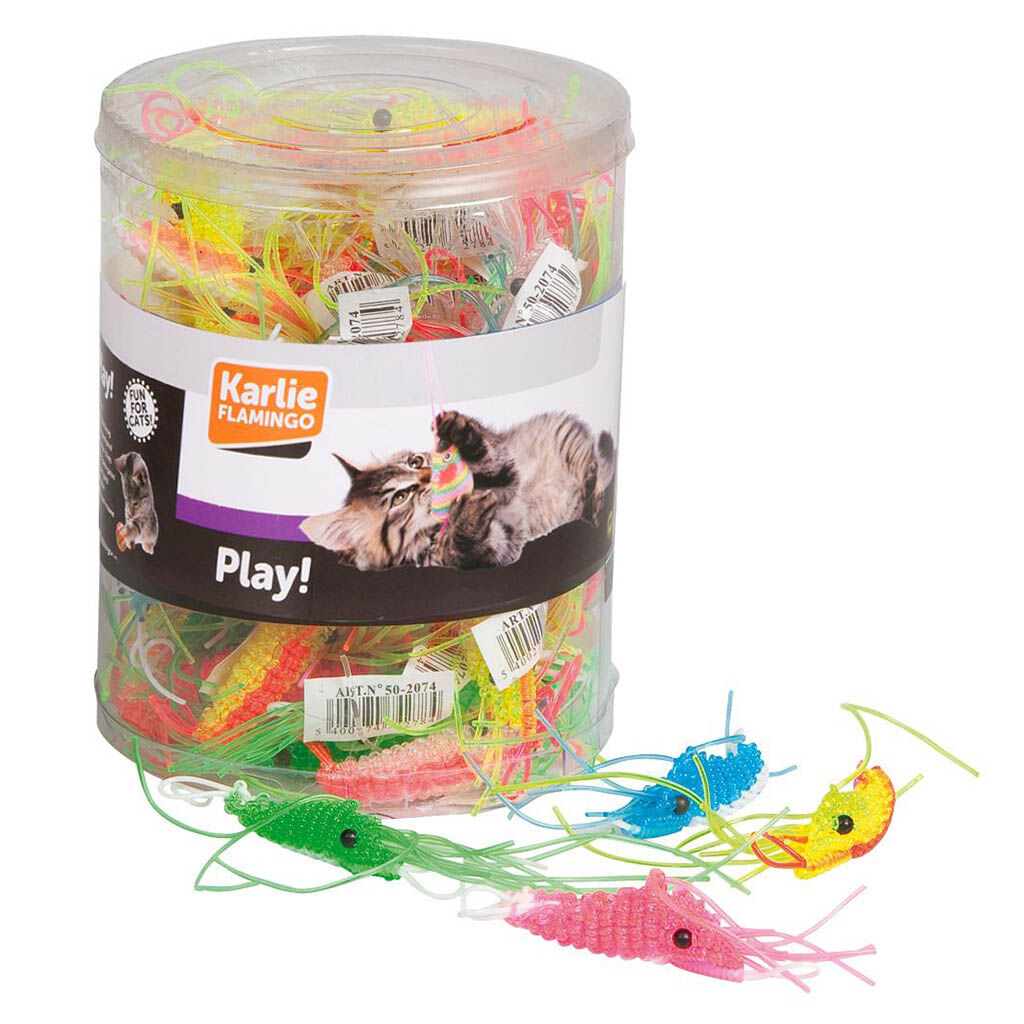 Karlie Kedi Oyuncağı Plastik Karides 6 Cm 60Lı