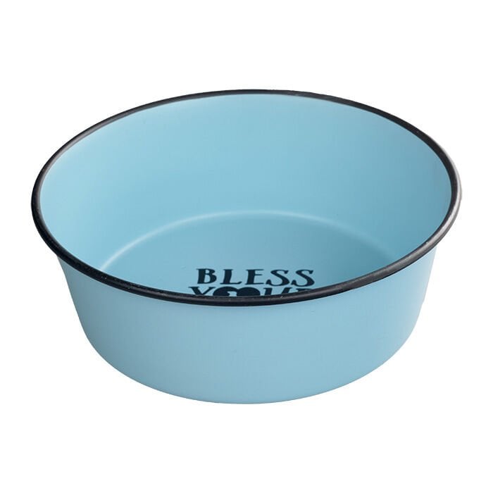 Oripet Mavi Çelik Mama Kabı İçi Yazılı 1 QT 17 cm