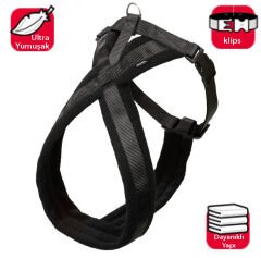 Karlie Siyah Yumuşak Göğüs Tasması 58 - 70 Cm