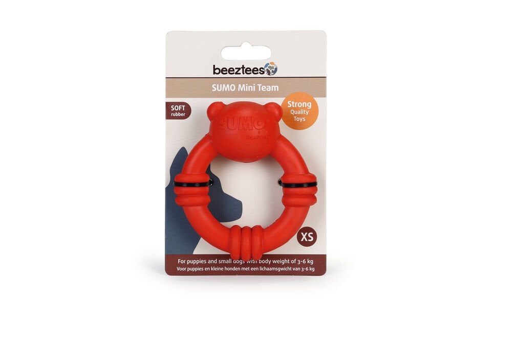 Beeztees Sumo Mini Team Köpek Oyuncak Lastik Kırmızı 9,5 × 10,5 cm