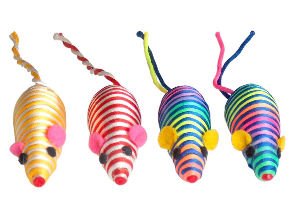 Eastland Renkli İpli Kedi Oyuncağı Fare 4 Lü