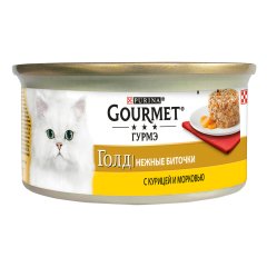 Gourmet Gold Savoury Cake Tavuklu Havuçlu Kedi Yaş Mama 85 gr x 12 adet