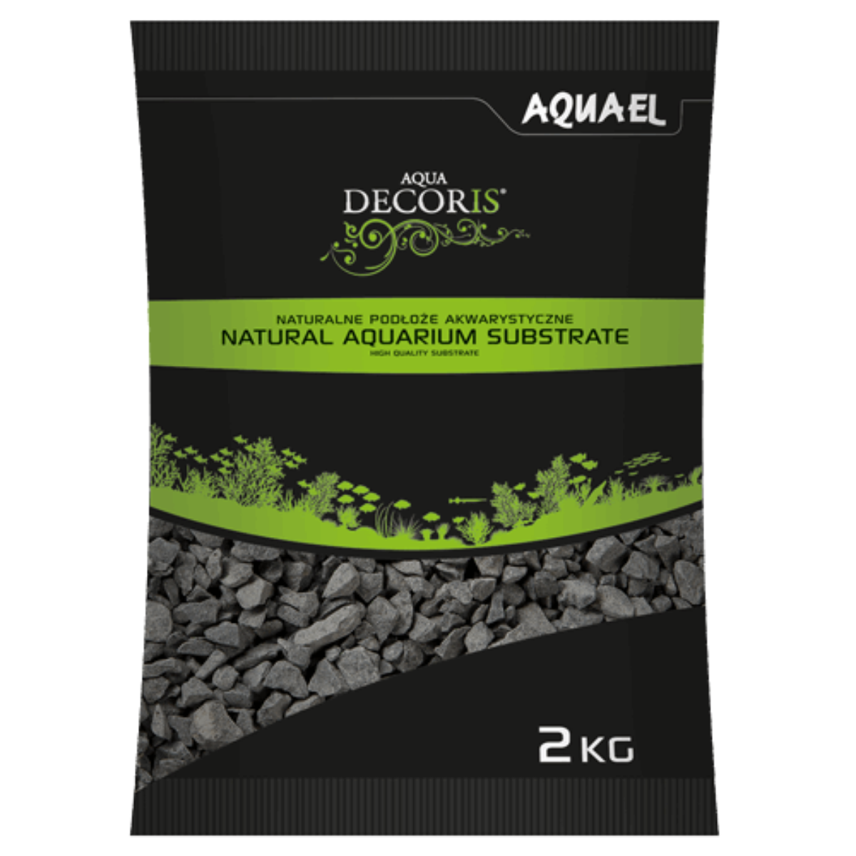 Aquael Basalt Gravel Doğal Siyah Bazalt Akvaryum Kumu 2-4 mm 2 Kg