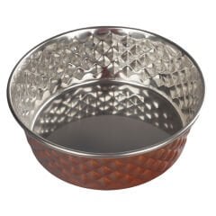 Oripet Elmas Desen Gold Çelik Mama Kabı 17.5 cm