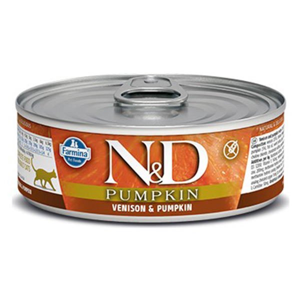 N-D Pumpkin Balkabaklı Tahılsız Geyik Etli Konserve Kedi Maması 80 Gr