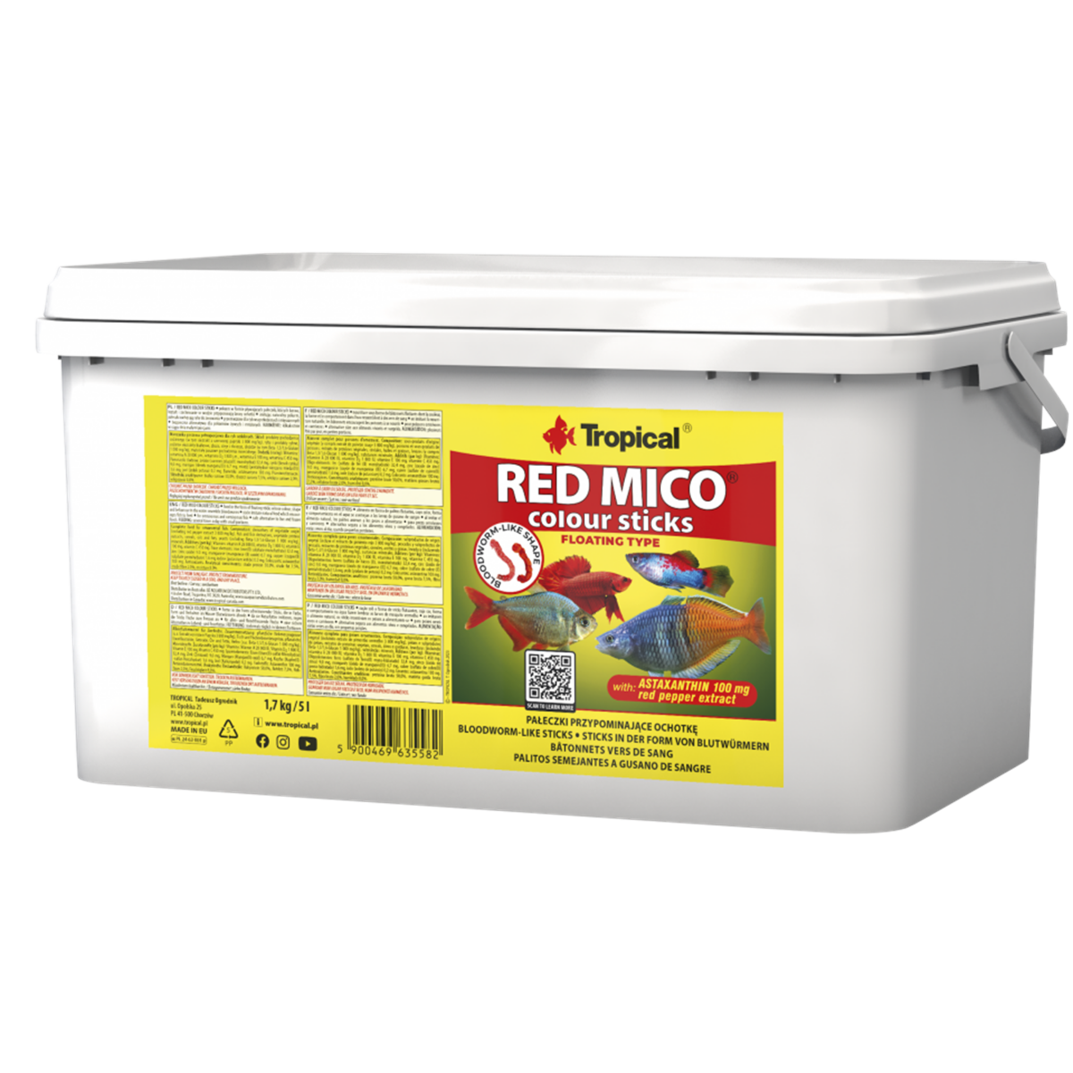 Tropical Red Mico Colour Sticks Balık Yemi 5 Lt 1,7 Kg