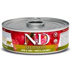 N-D Quinoa Skin Coat Ördek Etli Hindistan Cevizli Kedi Konservesi 80 Gr