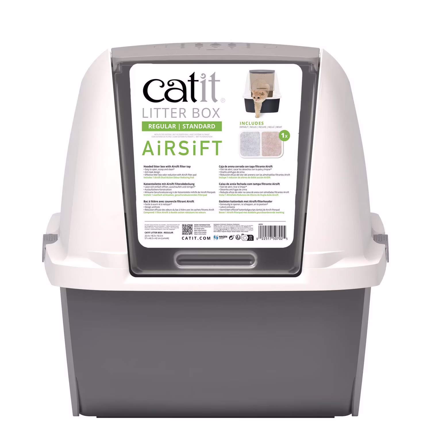 Hagen Catit Airsift 50695 Jumbo Kedi Tuvalet Kabı Gri 57x46x 43cm
