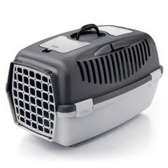 Gulliver Taşıma 3 Plastik Kapılı Gri Kedi Köpek Çantası