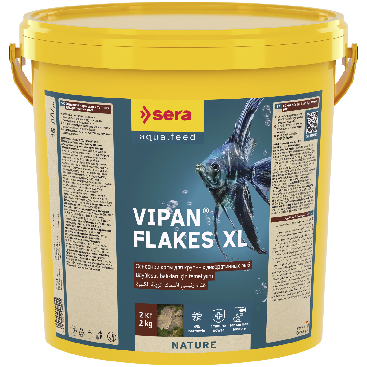 Sera Vipan Large Flakes Nature 10 Lt Kova 2 Kg