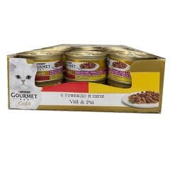 Purina Gourmet Gold Sığır Etli Tavuklu Konserve Kedi Maması 85 gr x 24 Adet