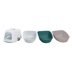 Stefanplast Furba Top Chic Beyaz Yeşil Kapalı Elekli Kedi Tuvaleti