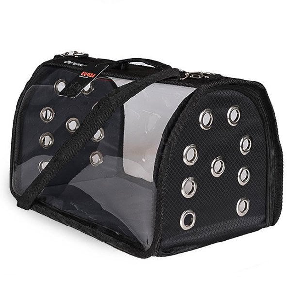 Lepus Flybag Şeffaf Kedi ve Köpek Taşıma Çantası Siyah 25 x 40 x 25h cm