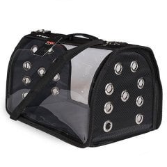 Lepus Flybag Şeffaf Kedi ve Köpek Taşıma Çantası Siyah 25 x 40 x 25h cm