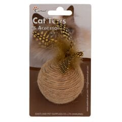 Eastland Hasır Tüylü Çıngıraklı Top 6 cm Kedi Oyuncağı