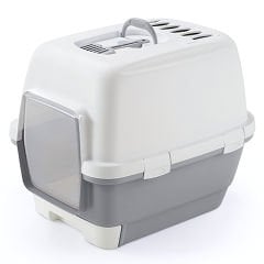 Stefanplast Cathy Clever Smart Kapalı Kedi Tuvaleti Gri