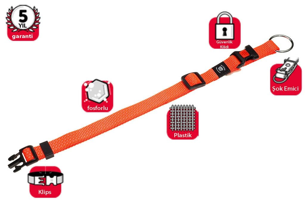 Karlie Turuncu Kilitli Boyun Tasması M 40-55 Cm