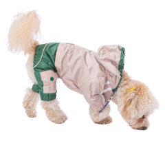 PawStar Bej Yeşil Bicolor Tulum Yağmurluk Küçük ve Orta Irk Large