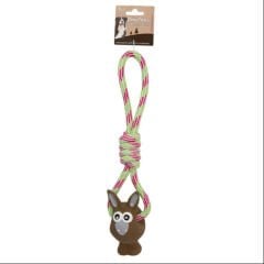 Eastland Düğümlü Stres İpli Peluş Eşek 42 cm Köpek Oyuncağı