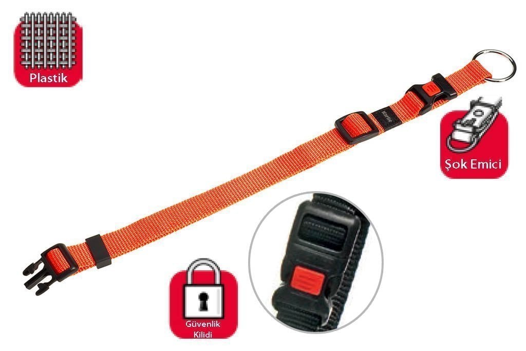 Karlie Turuncu Kilitli Boyun Tasması XS 20-35 Cm