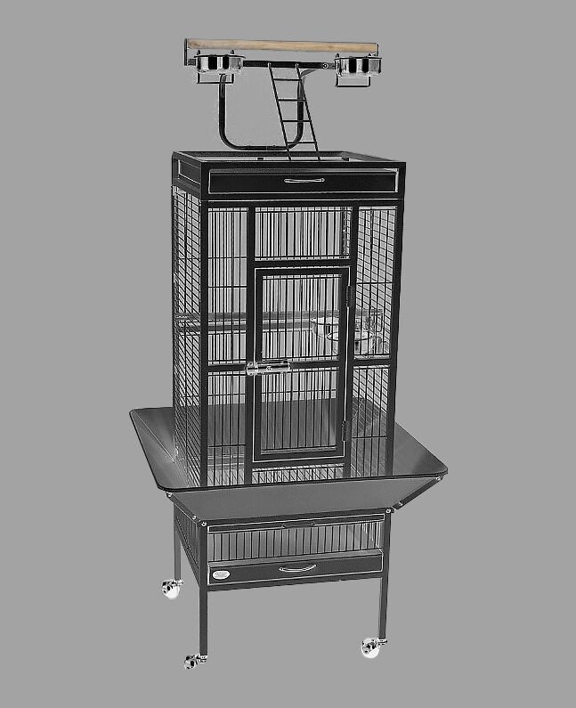 Dayang Papağan Kafes Ayaklı 45.7 x 45.7 x 156 cm Siyah