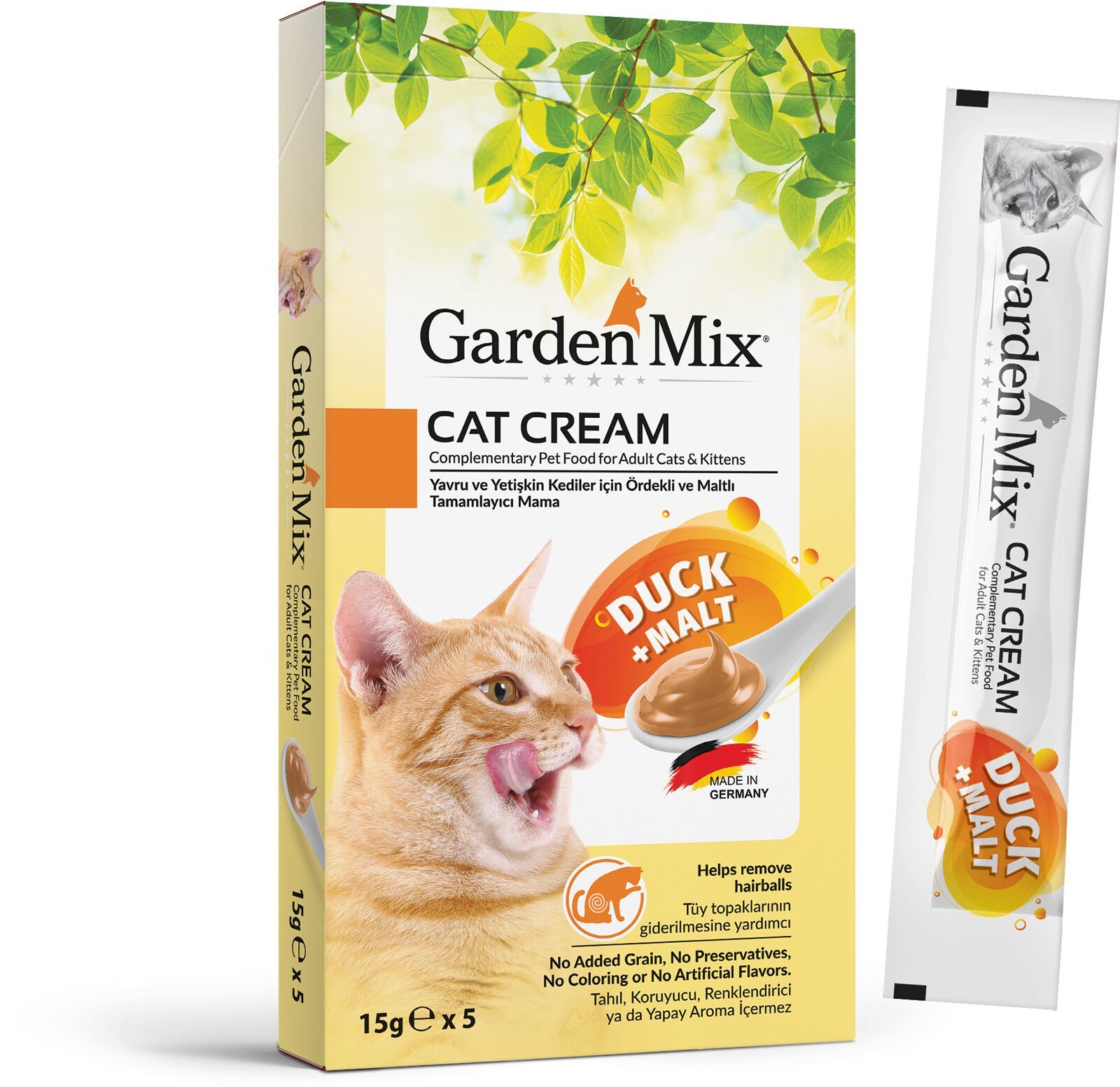 Garden Mix Kedi Krema Ödül Ördekli Malt 15 gr x 5 adet