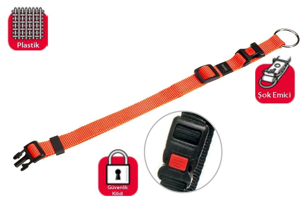 Karlie Turuncu Kilitli Boyun Tasması (L Beden) 45-65 Cm