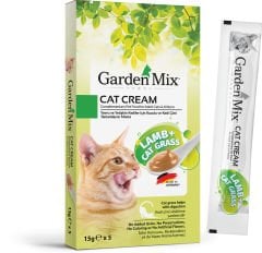 Garden Mix Kuzu Etli Catnip Otlu Krema Kedi Ödül  15 gr x 5 adet