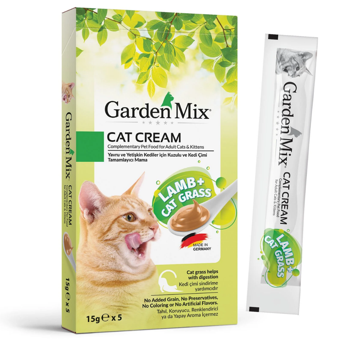 Garden Mix Kuzu Etli Catnip Otlu Krema Kedi Ödül  15 gr x 5 adet