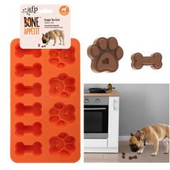 AFP Kemik ve Pati Şekilli Silikon Köpek Ödül Maması Kalıbı 19,5 x 11 x 1,8 Cm