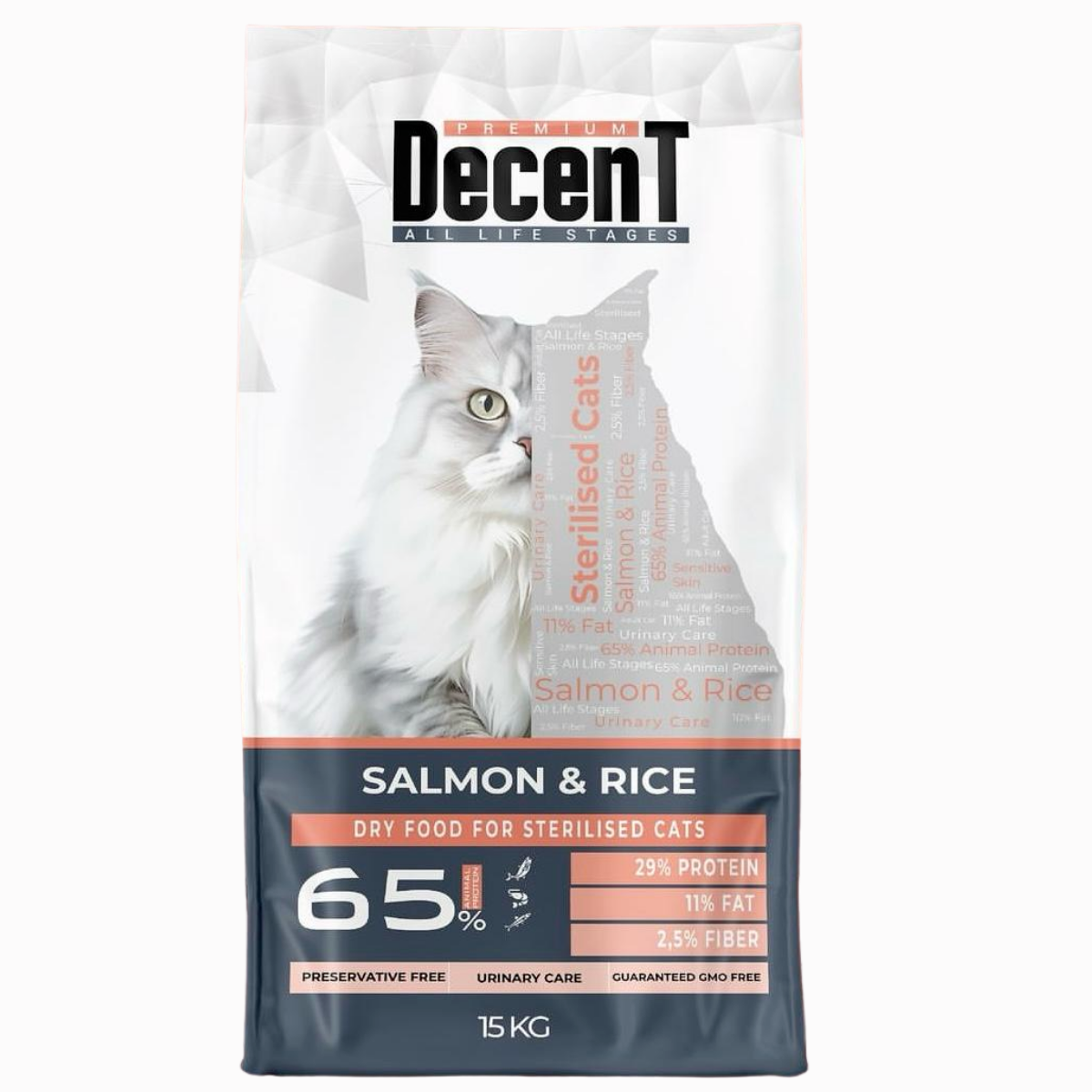 Decent Sterilised Urinary Care Kısırlaştırılmış Kedi Maması 15 Kg Balıklı ve Pirinçli