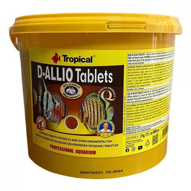 Tropical D-Allio Tablets Sarımsaklı Tablet Balık Yemi 2 Kg 4500 Adet