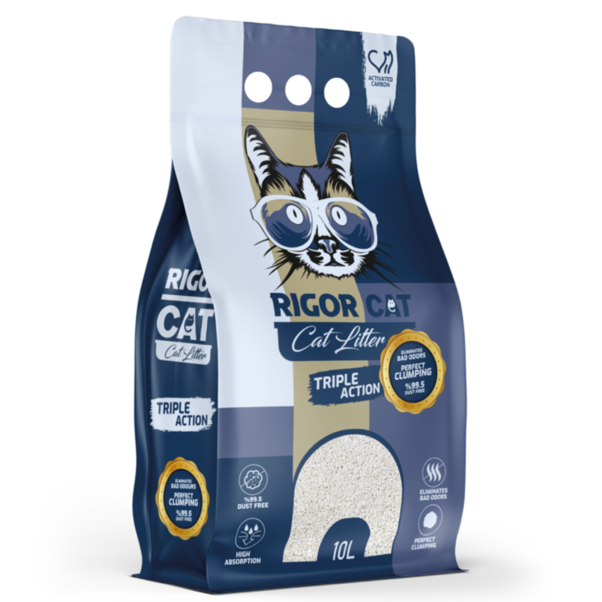 Rigor Cat Aktif Karbonlu Bentonit Kedi Kumu 10 Litre