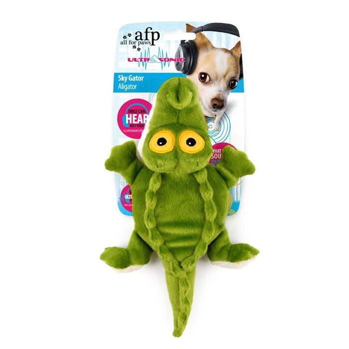 AFP Ultrasonik Sesli Timsah Peluş Köpek Oyuncağı 32,5 x 20 x 6 Cm