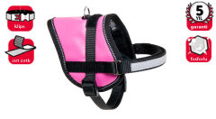 Karlie Pembe Reflektörlü İsimlikli Göğüs Tasması XS 31 - 40 Cm